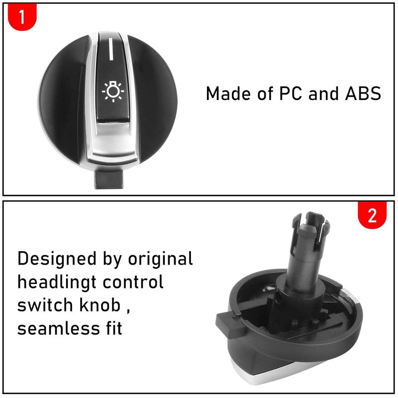 Jaronx Compatible with BMW Headlight Control Knob, Upgraded Headlamp Switch Control Head Light Switch Konb Button Replacement for 5 F10 F11, 6 F12 F13, 7 F01 F02, X3 F25, X4 F26 - Image 3